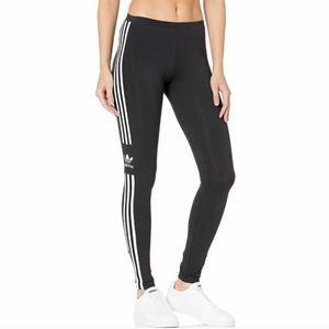 Adidas Trefoil Black White Stripe Tights